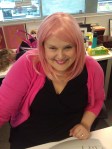 Rocking the Pink Wig in the office